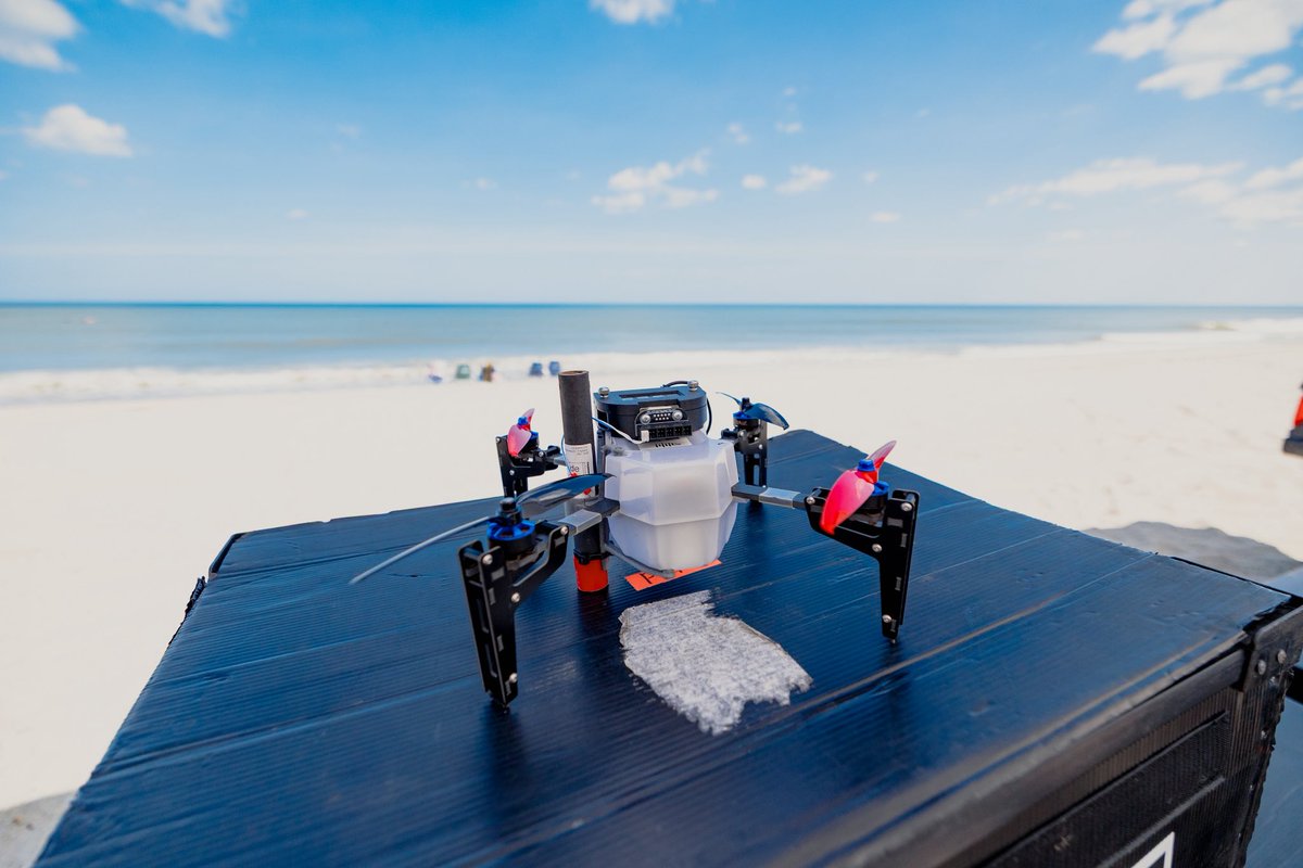 Soaking up the sun rays, catching ocean breezes... Even drones need a beach day. 😎☀️🌊