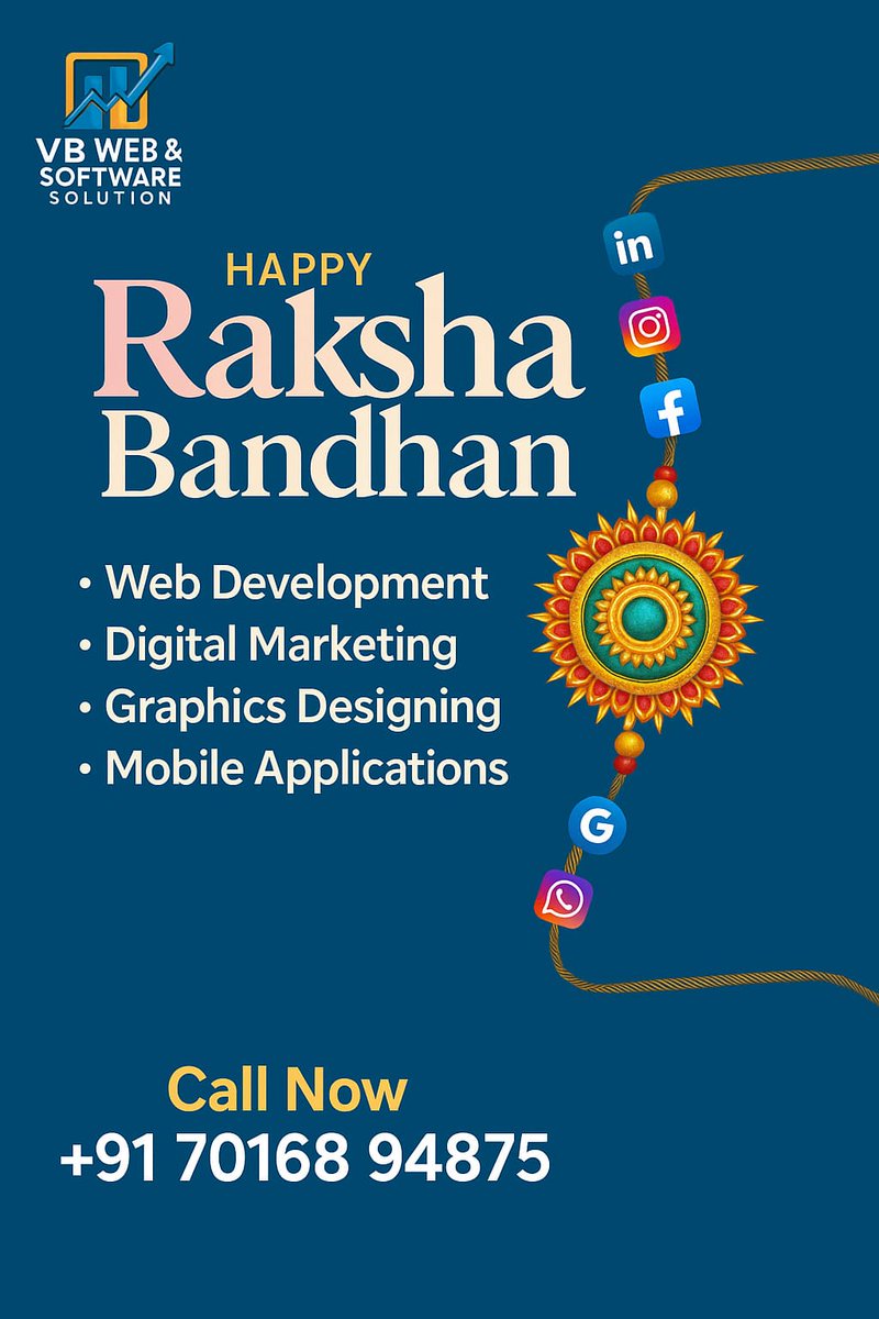 🪢 This #RakshaBandhan, let’s celebrate bonds built on trust &amp; support – just like we do for your brand every day! 🚀
From SEO to Social Media, we’ve got your back. 💻✨

Wishing you a #HappyRakshaBandhan ❤️
#DigitalMarketing #SEO #SocialMedia #BrandGrowth
<a href="/VishalBRaval/">Vishal Raval</a> <a href="/vbwebsol/">VB Web&Soft Solution</a>