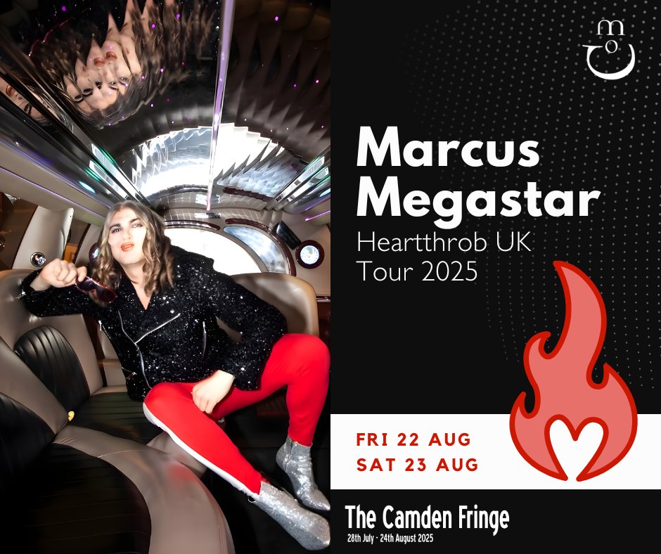 Coming up! Building on his 3-week run at EdFringe 2023, @marcusmegastar is back with HeartThrob UK Tour 2025 A sizzling, high-octane concert with comedy characters, including Madam Cyn, Britain's most notorious brothel keeper!

💗 loom.ly/H28DW8E 💗