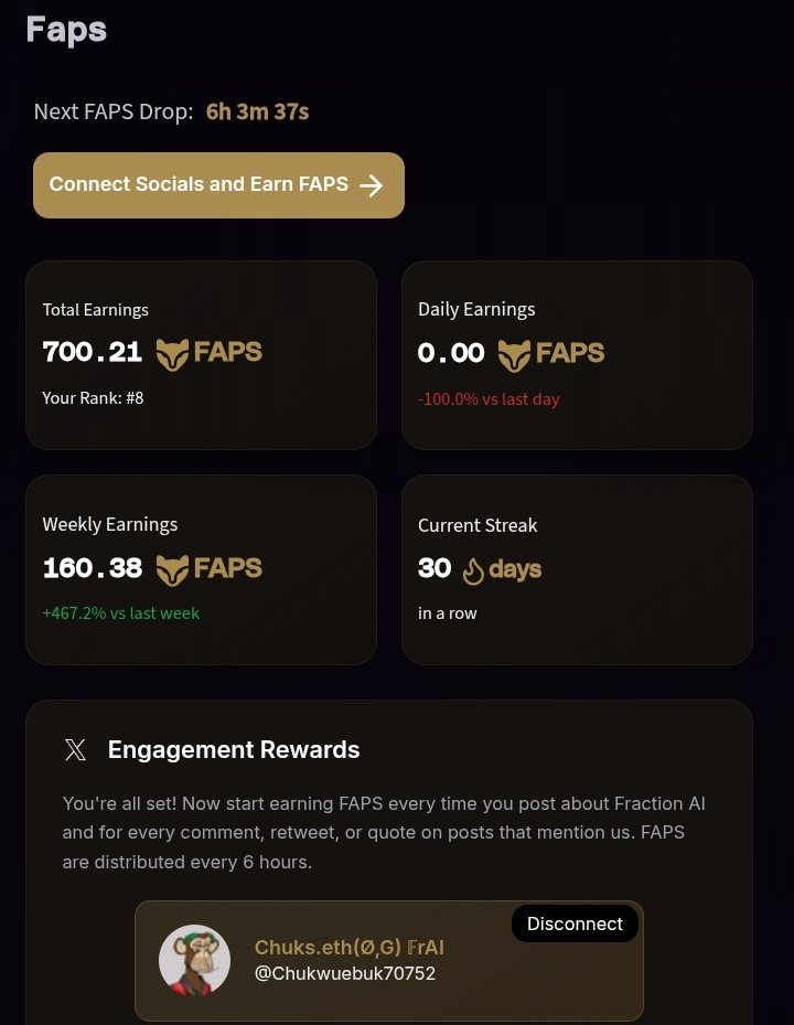 Chuks.eth(Ø,G) (@chukwuebuk70752) on Twitter photo Here's my yesterdays progress 🥂
I earned 26+ FAPs
700+ in total FAPs
Rank #8 leaderboard
What's your yesterday's <a href="/FractionAI_xyz/">Fraction AI</a> daily FAPs? Here's my yesterdays progress 🥂
I earned 26+ FAPs
700+ in total FAPs
Rank #8 leaderboard
What's your yesterday's <a href="/FractionAI_xyz/">Fraction AI</a> daily FAPs?