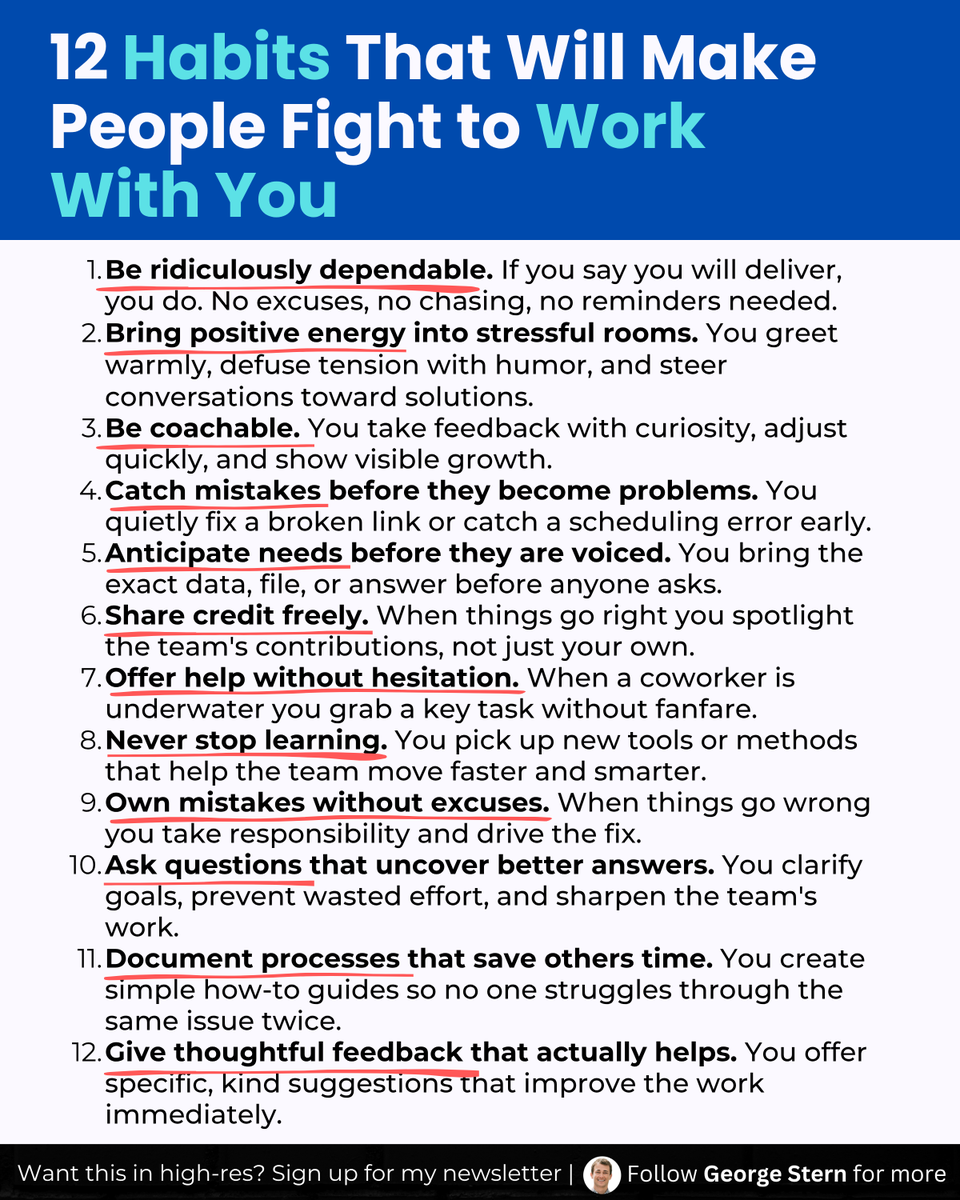 12 rare habits that will make people fight to work with you:
