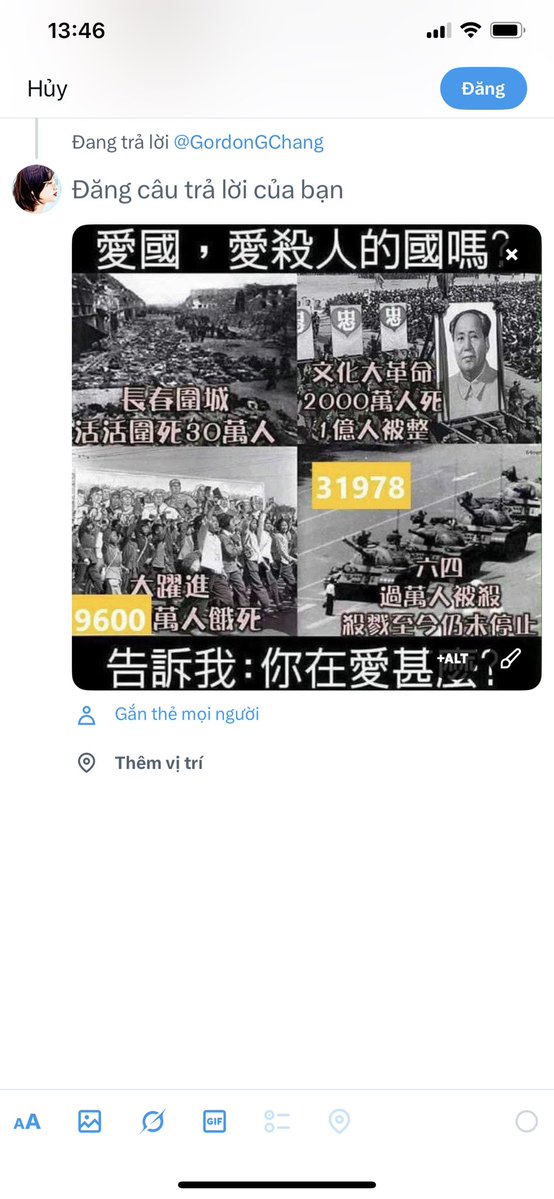 Gia Mình (@gia_minh39475) on Twitter photo <a href="/thinking_panda/">ShanghaiPanda</a> ❌A Big Step Forward: 96 Million Died of Starvation
❌Cultural Revolution: 20 Million Dead, 100 Million Persecuted
❌Siege of Changchun: 300,000 Dead
❌More than 10,000 People Died in the June 4th Incident <a href="/thinking_panda/">ShanghaiPanda</a> ❌A Big Step Forward: 96 Million Died of Starvation
❌Cultural Revolution: 20 Million Dead, 100 Million Persecuted
❌Siege of Changchun: 300,000 Dead
❌More than 10,000 People Died in the June 4th Incident