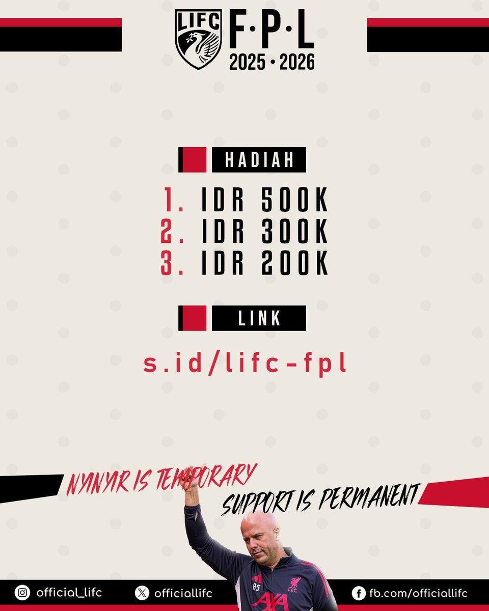 Hai gaes, long time no see!
Yang masih punya slot liga, bisa gabung ya, syaratnya gampang aja kok

Link pendaftaran s.id/lifc-fpl

Tolong bantu share kak <a href="/pisangij01/">FPL Liga Pisangijo</a> 

Thank you