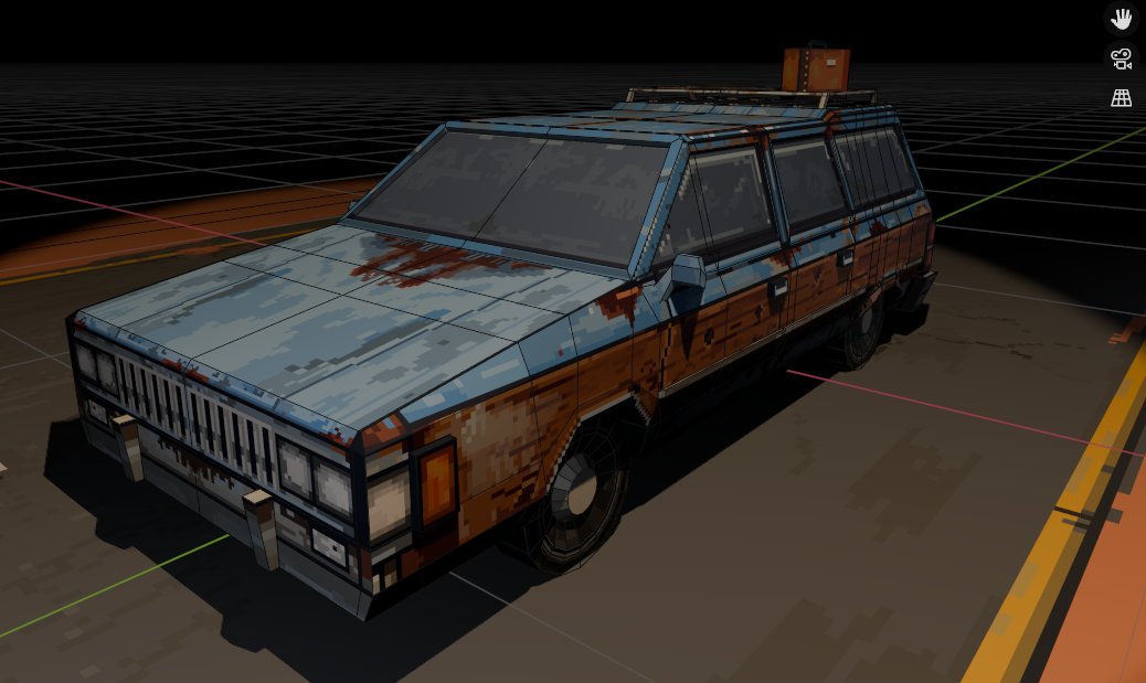 station wagon. 
#lowpoly #pixelart #screenshotsaturday