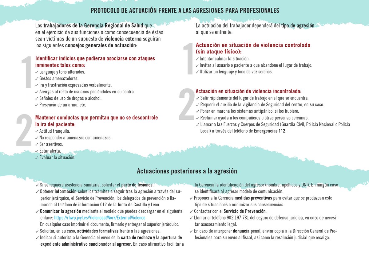 🛡️ Contamos con un Protocolo de actuación frente a agresiones a profesionales

Incluye consejos generales y qué hacer según el tipo de agresión 📄

🔗 saludcastillayleon.es/profesionales/…