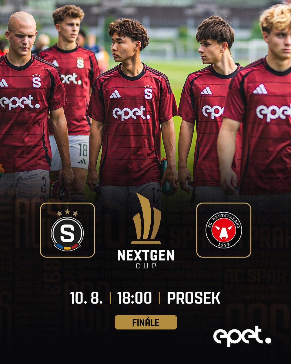 ACSparta_Mladez's tweet image. 𝗗𝗡𝗘𝗦 𝗛𝗥𝗔𝗝𝗘 𝗦𝗣𝗔𝗥𝗧𝗔 💙💛❤️

V boji o zlato na 𝐍𝐄𝐗𝐓𝐆𝐄𝐍 𝐂𝐔𝐏u 🏆 devatenáctka vyzve Midtjylland 🇩🇰

Utkání se odehraje na stadionu SK Prosek 🏟️, vstupné je zdarma. #nextgencup | #acsparta