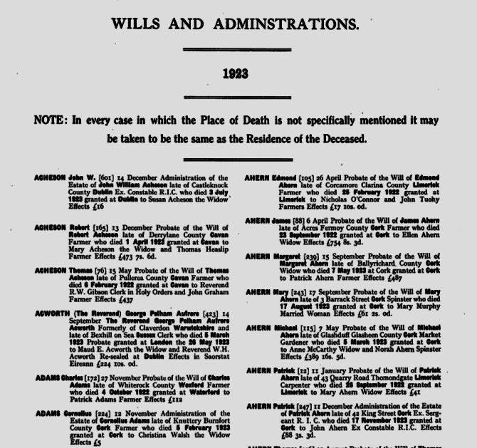 IGRS Top Research Tip #167: PDF images of the Will Calendars for Ireland (Republic only) can be accessed online, 1922-1983. Use them to establish when and where an ancestor died and order a copy of their will from the National Archives of Ireland: johngrenham.com/browse/retriev…