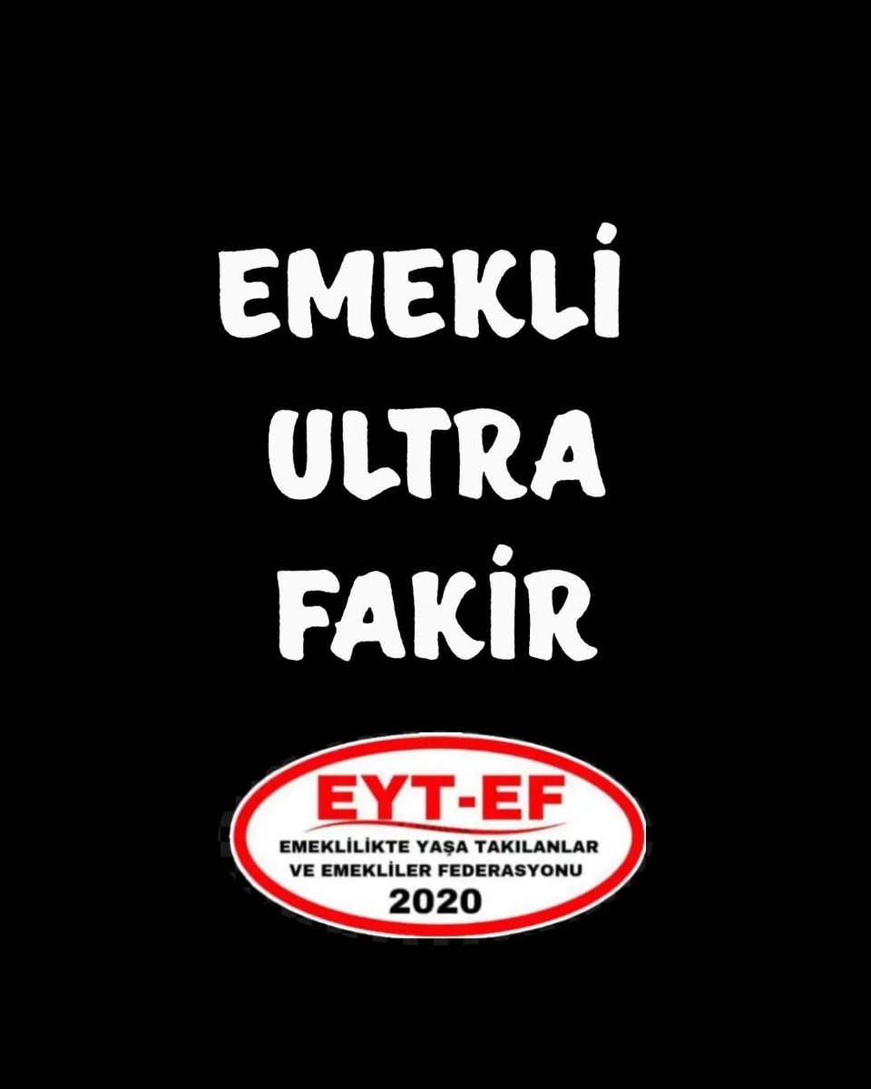 TAG
👇
#EmekliUltraFakir

Ülkenin yüce çınarı #Emekli
Tarihin en ağır ekonomik yıkımını yaşıyor.

İktidarın yanlış ekonomi politikaları ve #tüik marifetiyle reel #enflasyon un gizlenmesi, emekliyi ultra fakir seviyesine düşürmüştür.

#5000KısmiUltraMağdur
<a href="/RTErdogan/">Recep Tayyip Erdoğan</a>
<a href="/isikhanvedat/">Prof. Dr. Vedat Işıkhan</a>