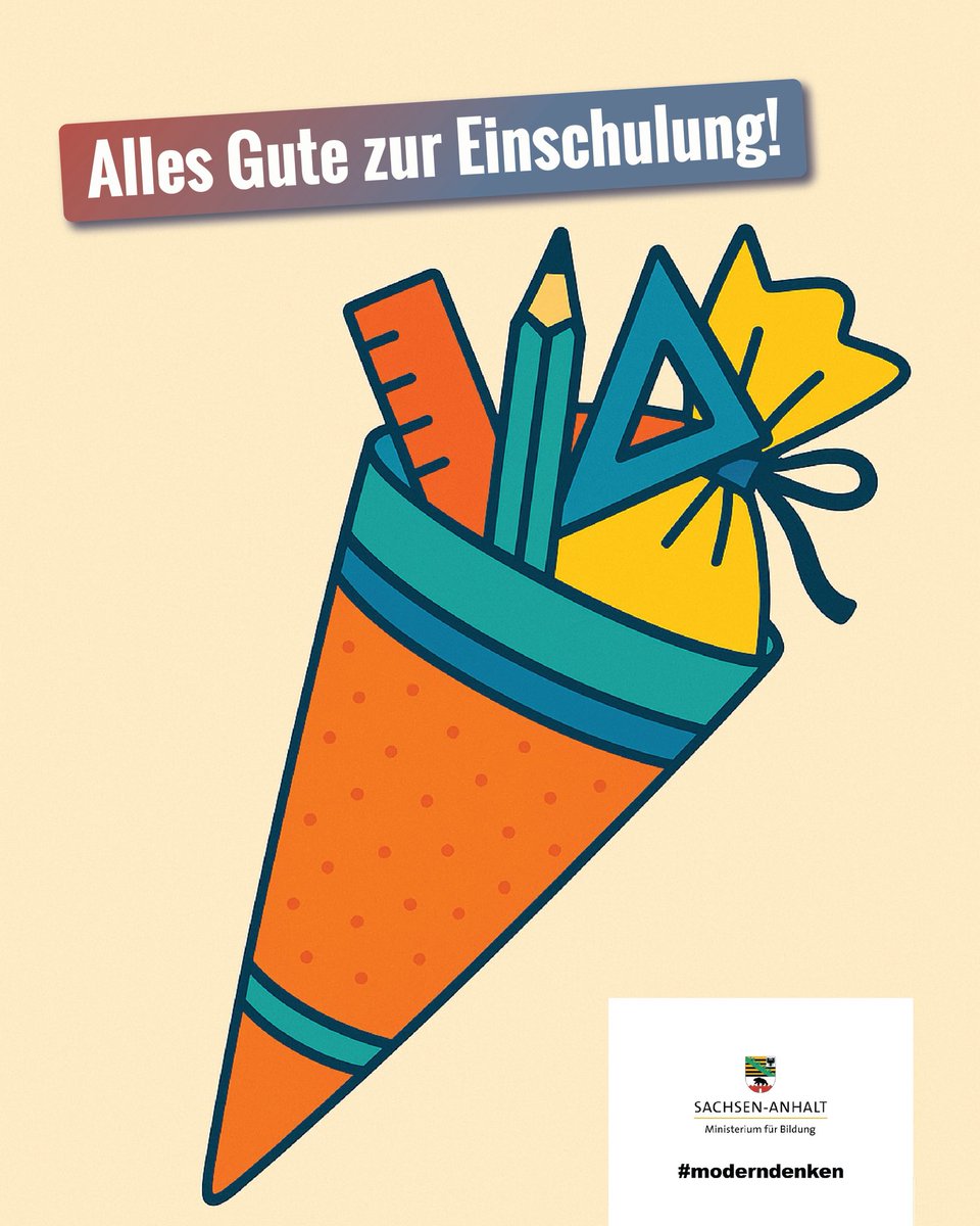 Ministerium für Bildung des Landes Sachsen-Anhalt (@mbsachsenanhalt) on Twitter photo 🎒 Heute werden in <a href="/sachsenanhalt/">Sachsen-Anhalt</a> rund 19.000 Kinder eingeschult – ein besonderer Tag für Familien und Schulen. Bildungsminister <a href="/janriedelhalle/">Jan Riedel</a>: „Ich wünsche allen einen tollen Start und viel Freude beim #Lernen. Willkommen in unserer Schulgemeinschaft!“ 🎉 🎒 Heute werden in <a href="/sachsenanhalt/">Sachsen-Anhalt</a> rund 19.000 Kinder eingeschult – ein besonderer Tag für Familien und Schulen. Bildungsminister <a href="/janriedelhalle/">Jan Riedel</a>: „Ich wünsche allen einen tollen Start und viel Freude beim #Lernen. Willkommen in unserer Schulgemeinschaft!“ 🎉