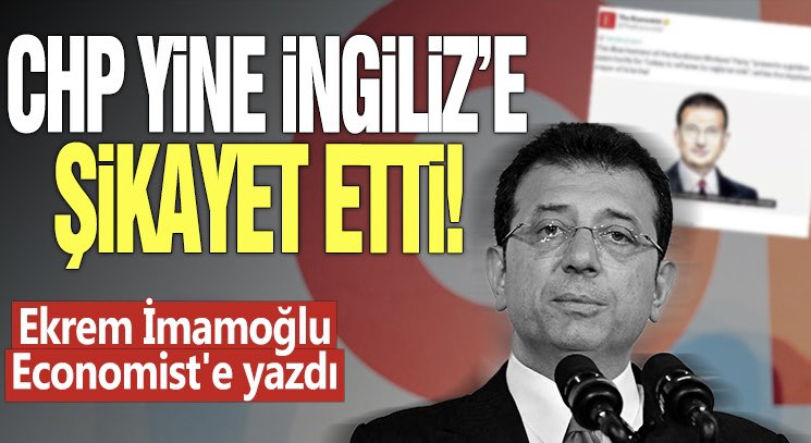 Eko İngiliz 'The Economist'e Türkiye’yi şikayet etmiş.

Ee n'apsın İngiliz?.. 
İstanbul'a mı girsin? 
Valiliğe İngiliz bayrağı mı çeksin? Türkiye'deki mahkemeleri lağv mı etsin?.. Müttefikler Eko'yu Silivri'den çekip alsınlar mı?.., 
Ülkeyi CHP'ye mi teslim etsinler?..,
Elin