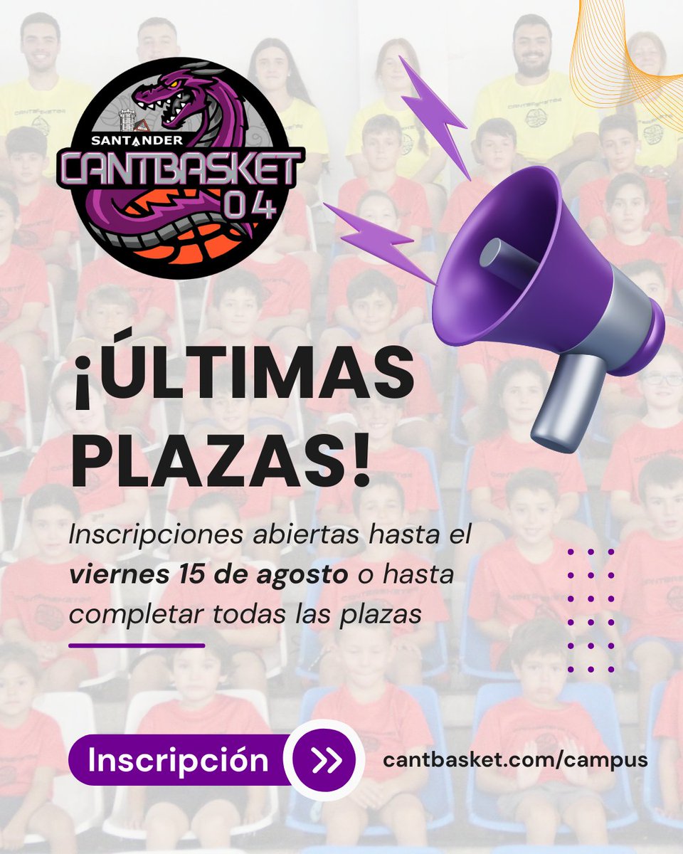 🏀📣 Cantbasket 04 anuncia las últimas plazas disponibles para su 21º Campus de Verano.

cantbasket.com/cantbasket-04-… 

#Baloncesto #Cantabria #Santander #Campus #Verano