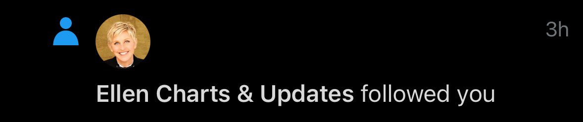 Holy fuck Ellen Charts &amp; Updates just followed me I’m literally shaking