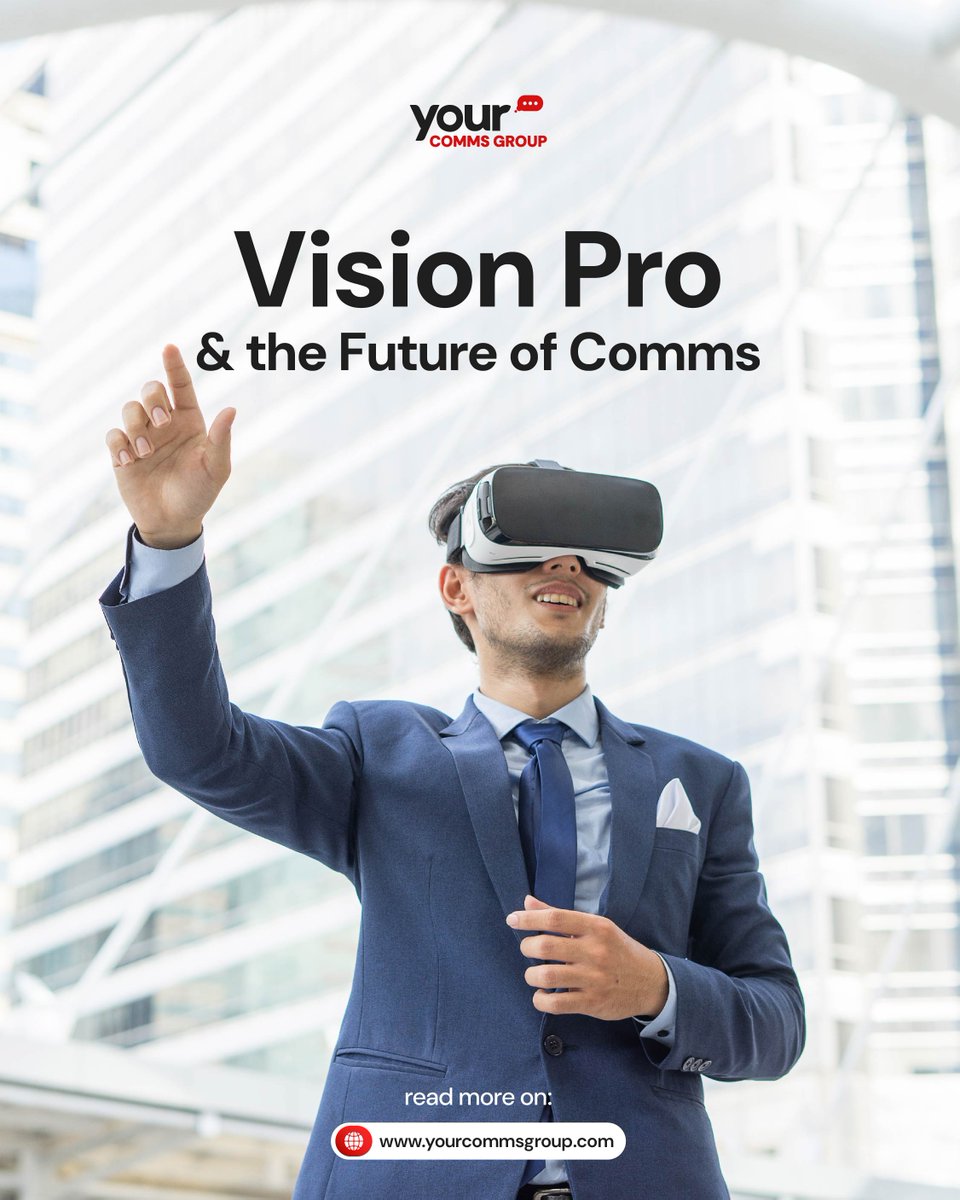 Apple’s new device tells us a lot about the future of communication. 
Find out what it means for businesses. 
Read more: hubs.la/Q03BtrjN0 

#VisionPro #FutureOfWork #TechTrends