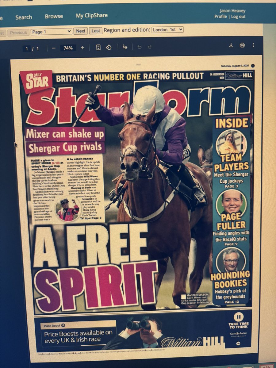 Jason Heavey (@jasonheavey) on Twitter photo Latest centrespread feature with a racing theme in today’s <a href="/dailystar/">Daily Star</a> <a href="/ZRKD/">Robbie Dolan</a> <a href="/Ascot/">Ascot Racecourse</a> By <a href="/JHELees/">Jon Lees</a> (and a 12-page pullout). Latest centrespread feature with a racing theme in today’s <a href="/dailystar/">Daily Star</a> <a href="/ZRKD/">Robbie Dolan</a> <a href="/Ascot/">Ascot Racecourse</a> By <a href="/JHELees/">Jon Lees</a> (and a 12-page pullout).