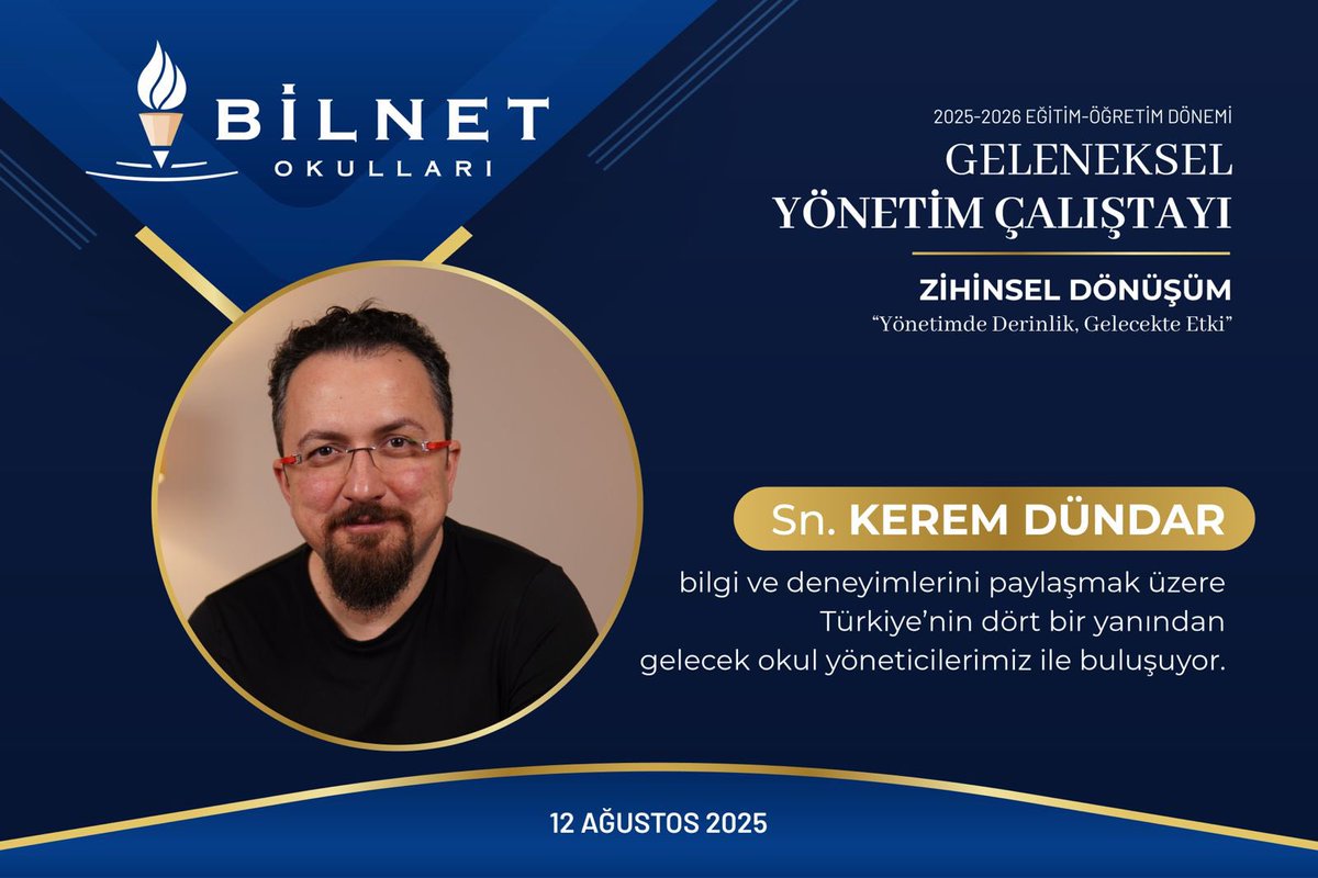 2025–2026 Eğitim-Öğretim Yılı Yönetim Çalıştayımızın ilk gününde, alanında kapsamlı bilgi ve deneyime sahip değerli isim Kerem Dündar’ı ağırlamaktan büyük mutluluk duyuyoruz.<a href="/FatihBilfen/">Fatih Öztürk 🇹🇷</a> <a href="/DrKeremDundar/">Kerem Dündar</a>