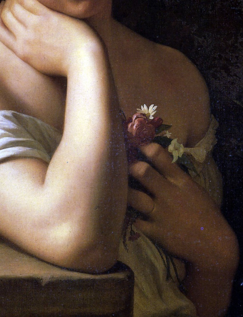 Aire09061's tweet photo. Portrait De Jeune Fille,detail,1846.Hippolyte Jean Flandrin. https://t.co/upkmE7oKvV