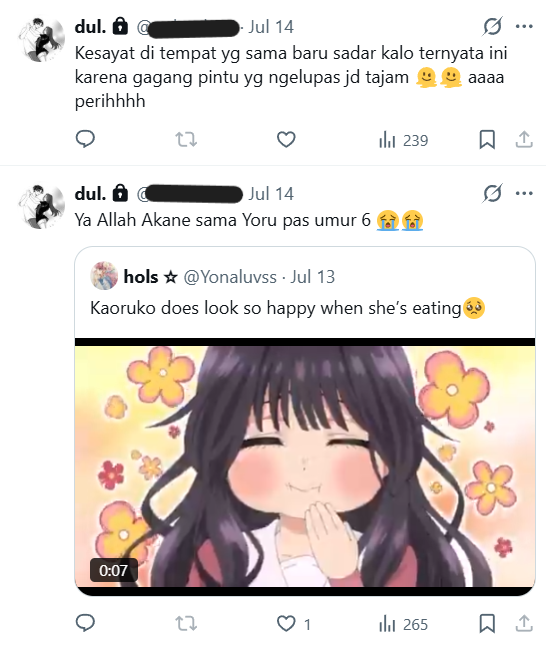 ___fleursdumal's tweet image. Selain lewat Twitter/X, kami juga mengobrol via platform lain seperti WA, IG, dan Discord. Dul salah satu anggota yang rutin berkomunikasi. Dia post setiap hari di Twitter, buat curhat kerjaan, share meme, atau ngobrol dengan kami. #JusticeForTiwi