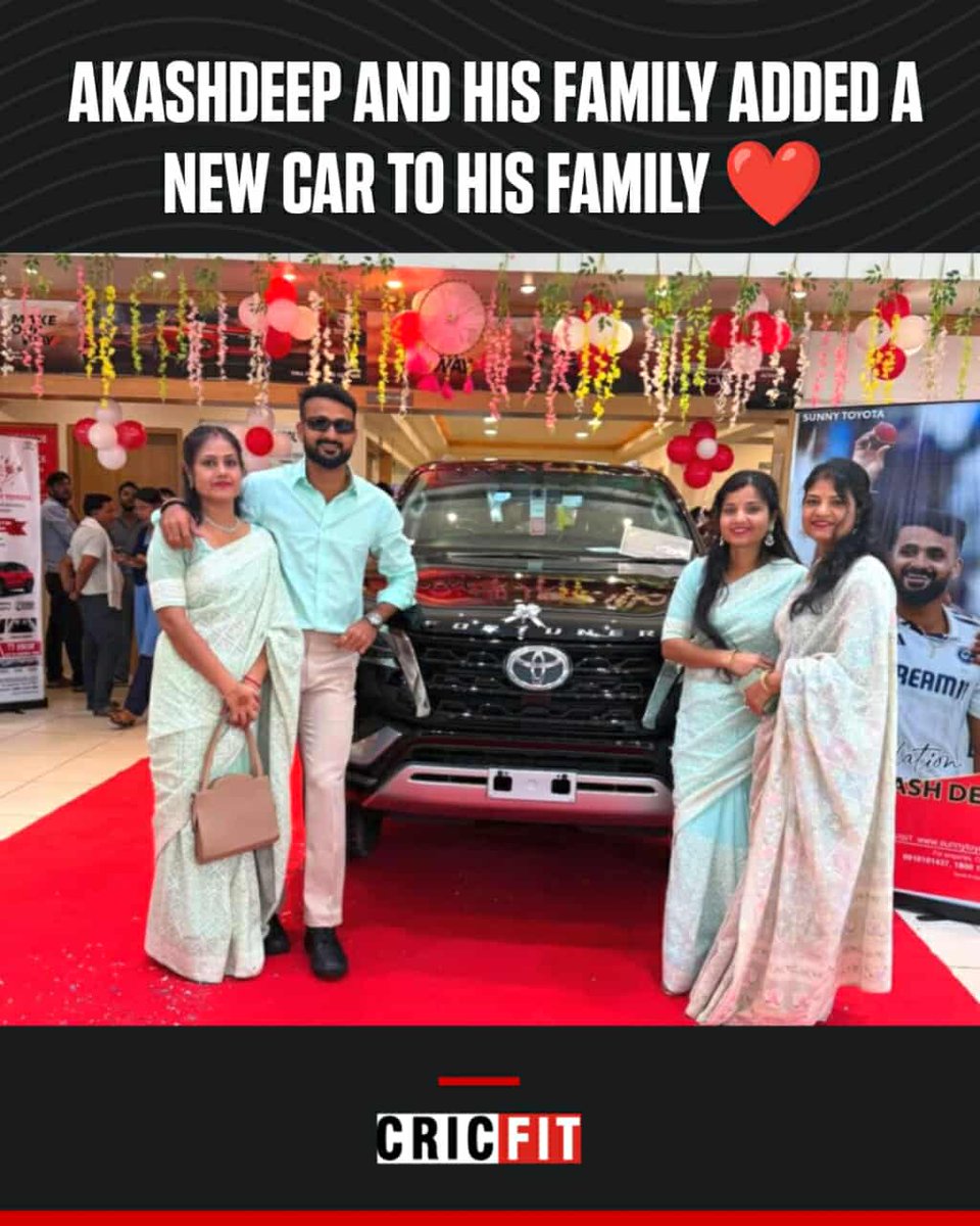 Hard work pays off! 🚗💙 Akash Deep celebrates his success with a brand-new car for his family – a proud moment for India’s rising pace star. 
#AkashDeep