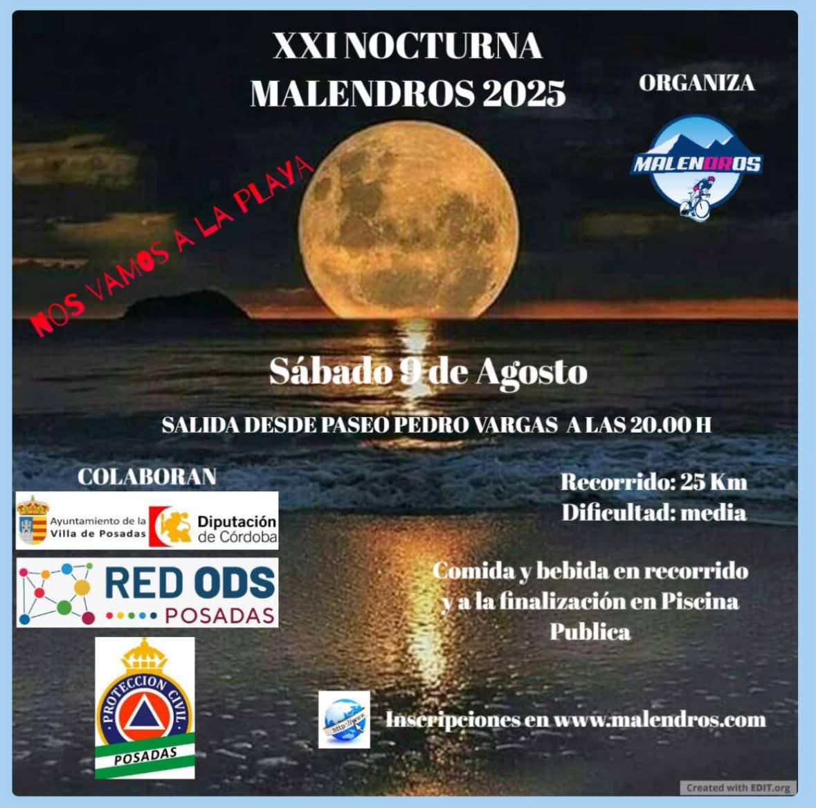 🌙Aquellas noches de verano…
🚴🏼‍♀️XXI NOCTURNA MALENDROS 
🗓️Hoy Sábado
⌚️Desde las 20.00 h.
