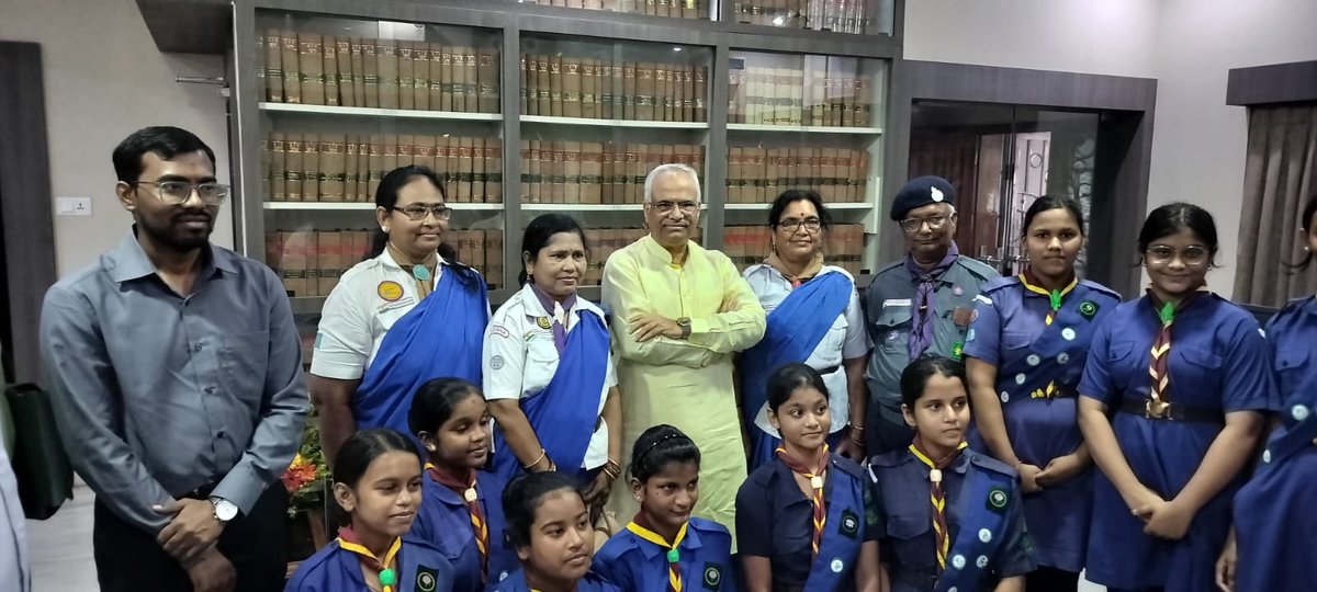 Little angels of Scouts and Guides of Kazi Bazar High School of Cuttack tied Rakhi at my residence.