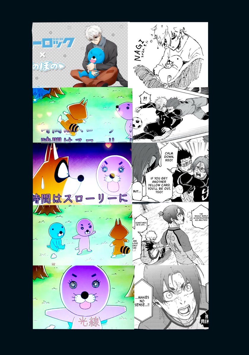Cheeziemegga's tweet photo. You know how Nagi’s fav cartoon bonobono has a crush on the purple otter reri-chan? SHE LITERALLY ACTS EXACTLY LIKE REO AND SCREAMS AT ANYONE WHO BULLIES HIM https://t.co/J8zXJvQdsB