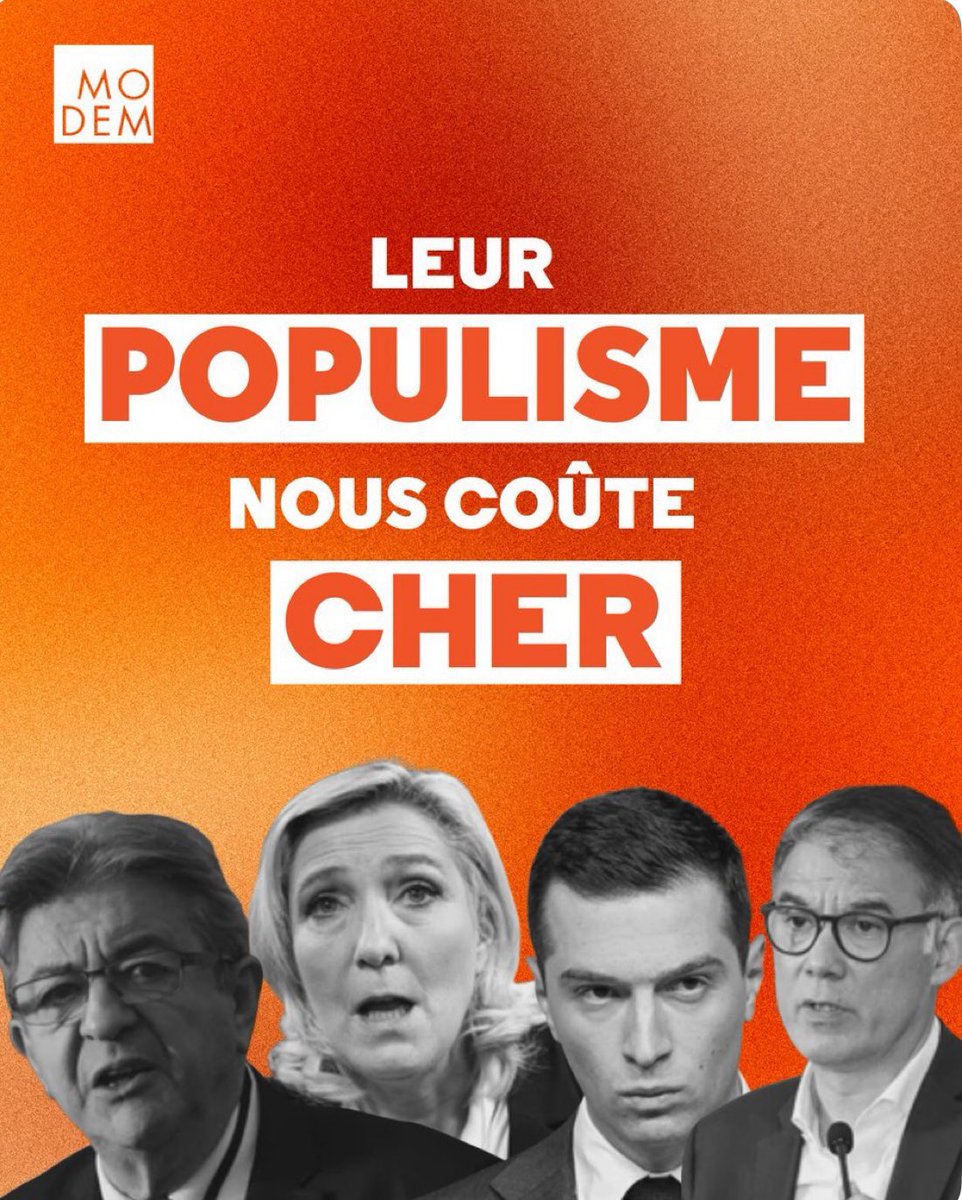 C’est l’histoire d’un parti nommé « Mouvement Démocrate » qui ne sait pas reconnaitre les ennemis de la démocratie.

Heureusement qu’il y a en France des insoumis et des socialistes pour protéger notre République, l’Etat de droit et lutter contre l’extrême droite et ses idées.