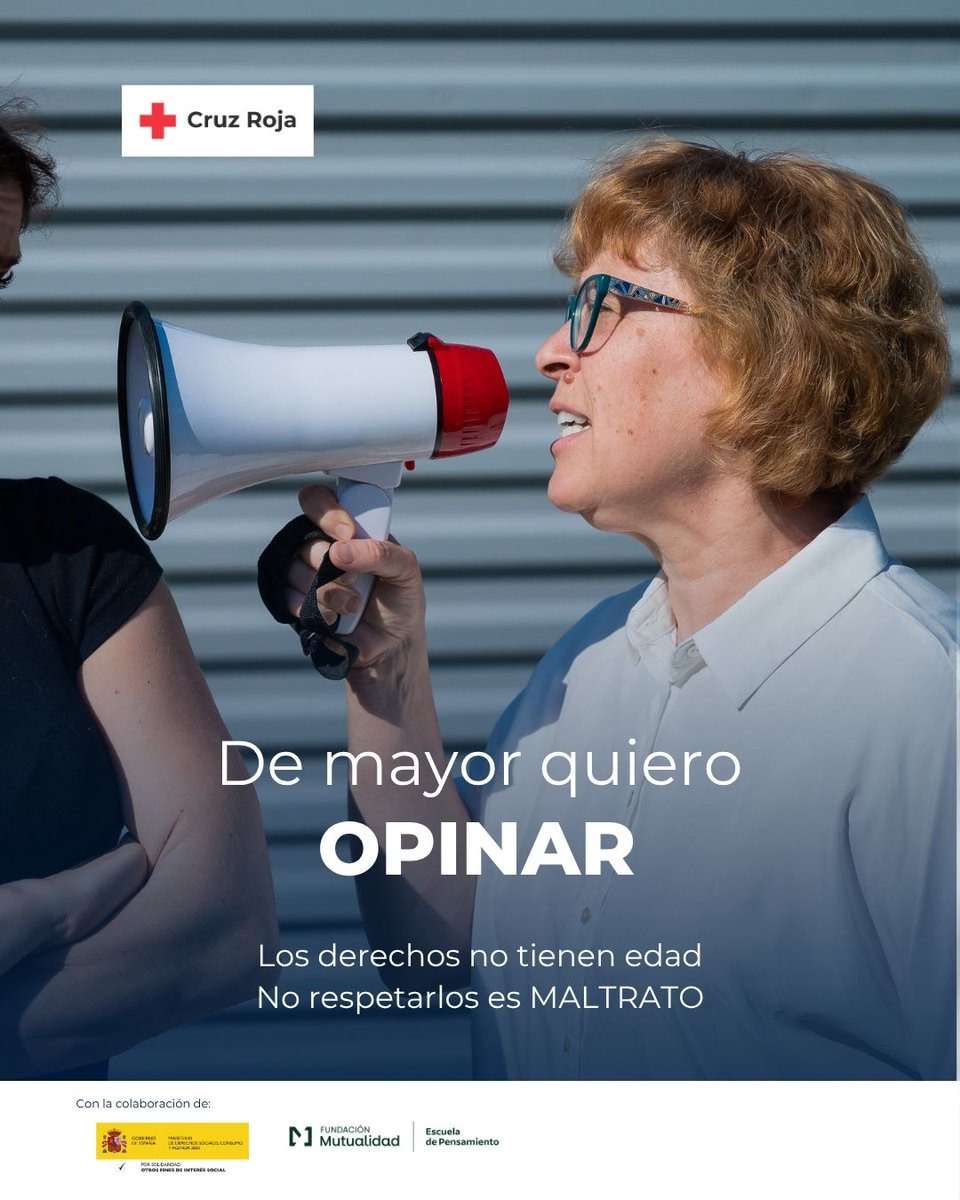 🧓👵 Los derechos no tienen edad.

Escuchar, respetar y valorar la voz de las personas mayores no es un favor, es un derecho.
Ignorar su opinión, sus decisiones o su experiencia… también es una forma de maltrato.

#BuenTrato