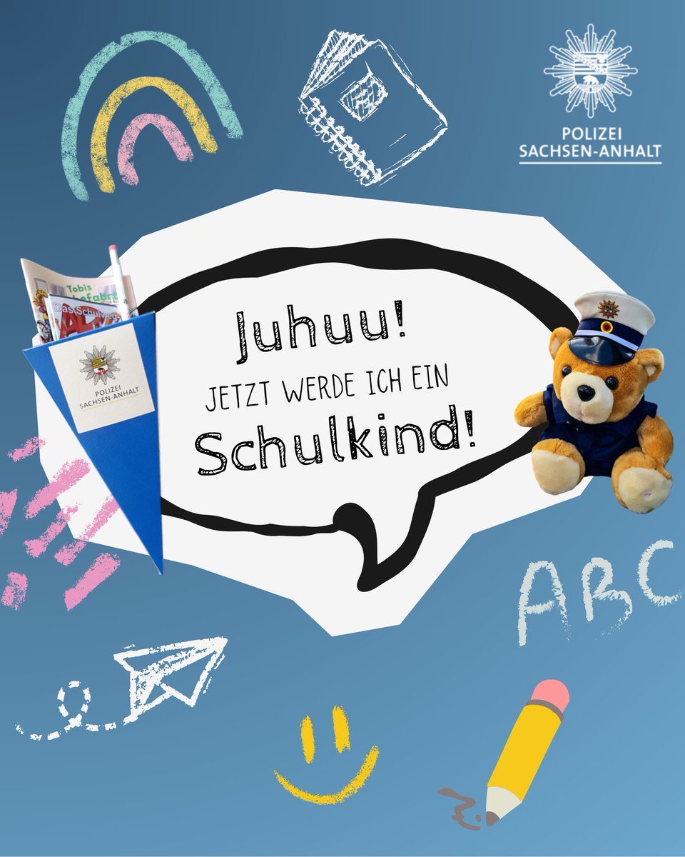 Endlich #Schulkind! 👦🏫👧
Heute ist in Sachsen-Anhalt #Einschulung- der Tag, auf den sich jedes Kinderkartenkind schon lange freut! 🎒✏️🎉
Wir wünschen allen Schulanfängerinnen und Schulanfängern heute eine tollen Tag mit ganz viel neuen und spannenden Erfahrungen. ☀️🚔️