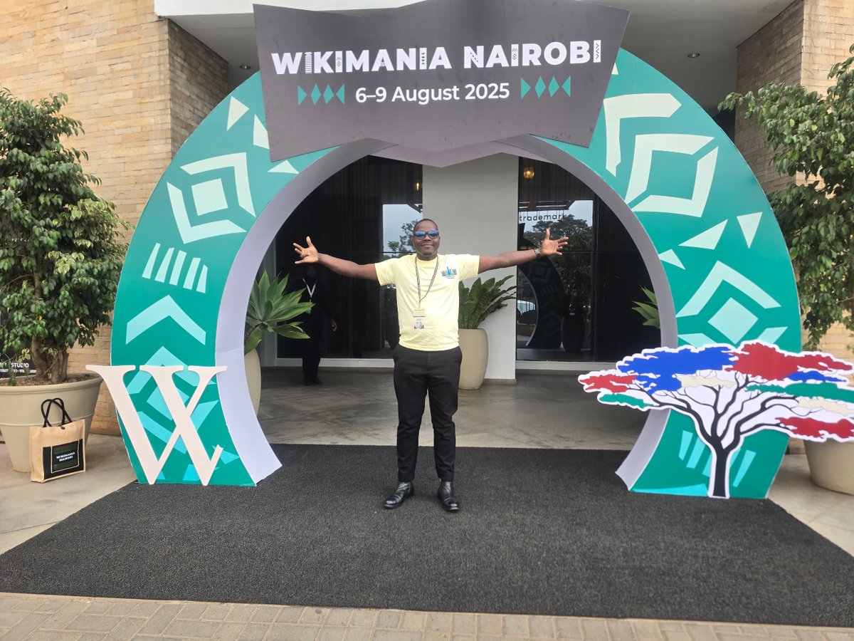 Three countries, one mission: open knowledge for all. Uganda 🇺🇬, DR Congo 🇨🇩, and Ghana 🇬🇭 standing united at Wikimania <a href="/20/">20</a>. This is Africa rising. #Wikimania2025 #WikiAfrica #PanAfricanPower #WikimaniaAt20