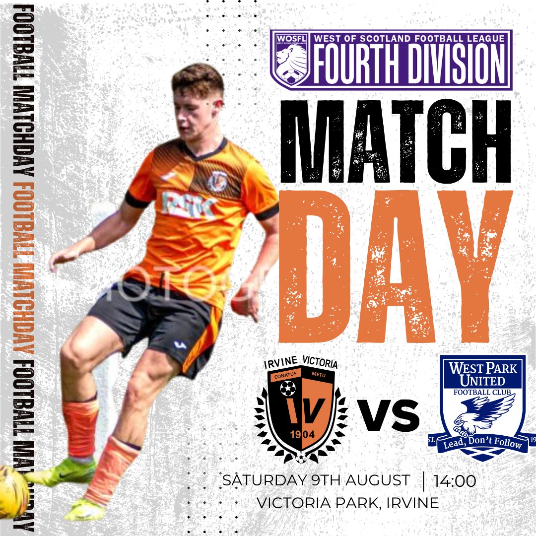 Its matchday, come along and support the Vics this afternoon as we take on West Park United 🟠⚫️