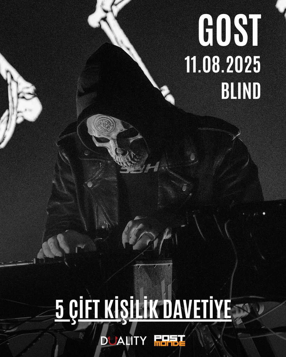 Mayhem gibi black metal ikonlarıyla aynı sahneyi paylaşan Gost, elektronik müziğin içinden gelip metal camiasında kök salmış bir istisna. 11 Ağustos Blind İstanbul konserine çift kişilik davetiye kazanmak için Instagram sayfamızdaki ilgili gönderiye bak.

instagram.com/p/DNIHebktC1M/