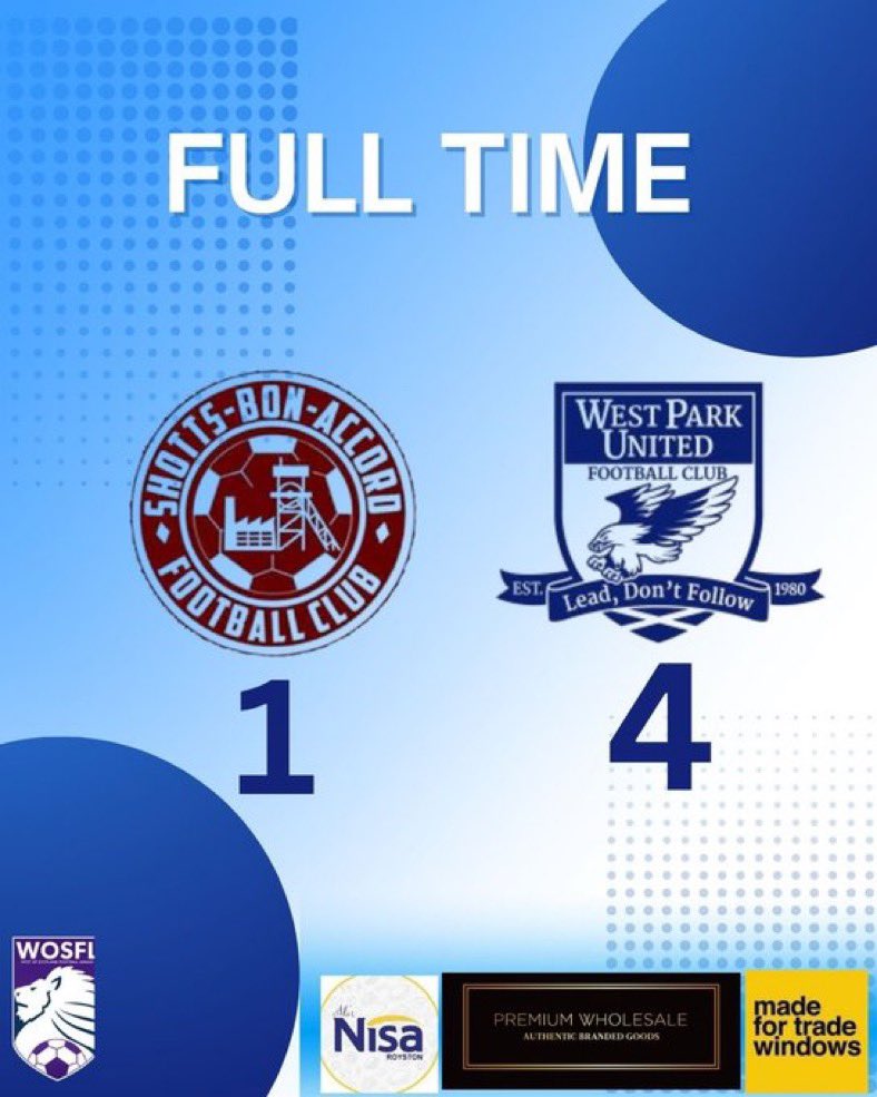 Score from last night well done guys and thanks to Shots for the game all the best for the season ahead