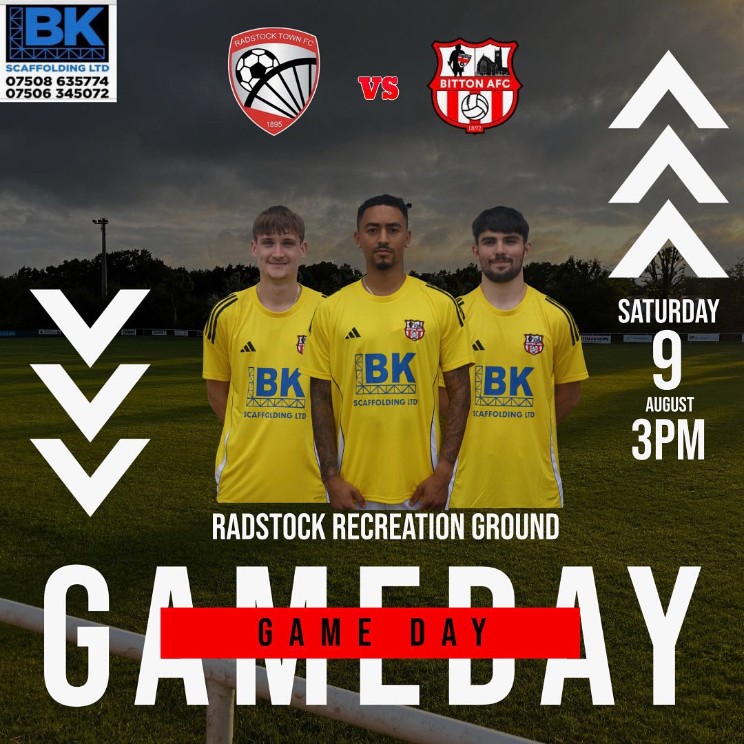 BittonAFC© (@bittonafc) on Twitter photo 🔴⚪️GAME DAY⚪️🔴
Why not join us this afternoon as we travel to <a href="/Radstock_TownFC/">Radstock Town FC</a> as we fight for 3 points.
Why not join us?
3 points up for grabs but who will snatch them?
Only one way to find out⚽️⚽️
⚽️Radstock Town vs Bitton AFC
🏆 <a href="/_WesternLeague_/">Western League</a> Div 1
📆Today 🔴⚪️GAME DAY⚪️🔴
Why not join us this afternoon as we travel to <a href="/Radstock_TownFC/">Radstock Town FC</a> as we fight for 3 points.
Why not join us?
3 points up for grabs but who will snatch them?
Only one way to find out⚽️⚽️
⚽️Radstock Town vs Bitton AFC
🏆 <a href="/_WesternLeague_/">Western League</a> Div 1
📆Today