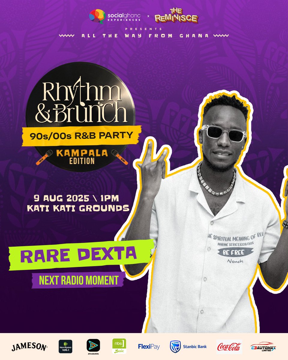 Rare Dexta👑 (@raredextaug1) on Twitter photo 🚨 Let's link up for the Rhythm & Brunch 90s/00s R&B Party - Kampala Edition, it's going down today at the #GrownFolksPlayground Kati Kati🔥
STAY TUNED!! #NextRadioUG | #TheReminisceUG 🚨 Let's link up for the Rhythm & Brunch 90s/00s R&B Party - Kampala Edition, it's going down today at the #GrownFolksPlayground Kati Kati🔥
STAY TUNED!! #NextRadioUG | #TheReminisceUG