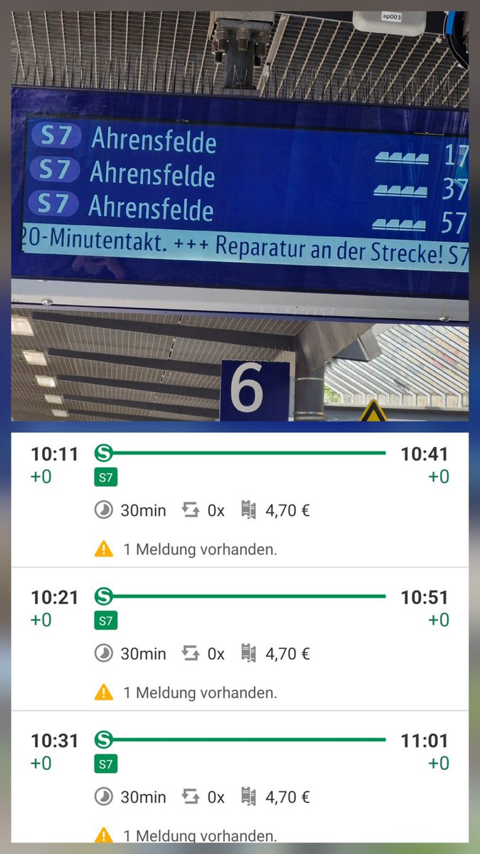 ragegartl's tweet photo. Schön das die App alle Verbindungen anzeigt und man erst am Bahnhof die echten Infos bekommt.
Jeder selbst jetzt werden in der App noch alle Züge angezeigt 🤬 https://t.co/NVCzR9gvOq