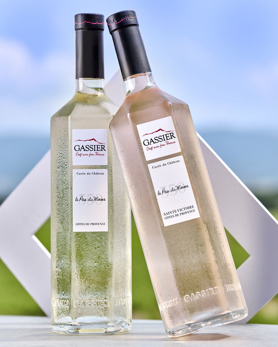 ⛰️ Le #PasduMoine350 en blanc et rosé : 2 expressions d'un terroir d'altitude unique. Vendangés de nuit au pied de la #SainteVictoire, ces vins offrent fraîcheur et complexité. Blanc minéral ou rosé gourmand, l'élégance provençale à son apogée ! 
🔍 : fcld.ly/gassier
