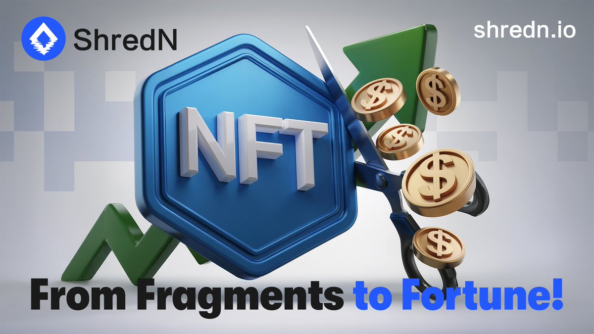 ShredNProtocol's tweet image. ✂️ From Fragments to Fortune!

💰 Slice #NFTs, trade traits, or pool assets—#ShredN turns illiquid NFTs into liquid opportunities!

$SHRED