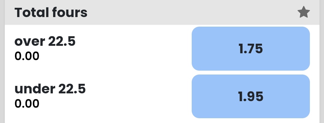 Total 4s OVER 22.5

Oval invincibles 
            vs 
Manchester originals 

👉Play on bit.ly/Fairwin247

if this post gets 20+ reposts will drop one more bet for 2nd hundred match of the day. Light it up❤️

#TheHundred #gamblingX