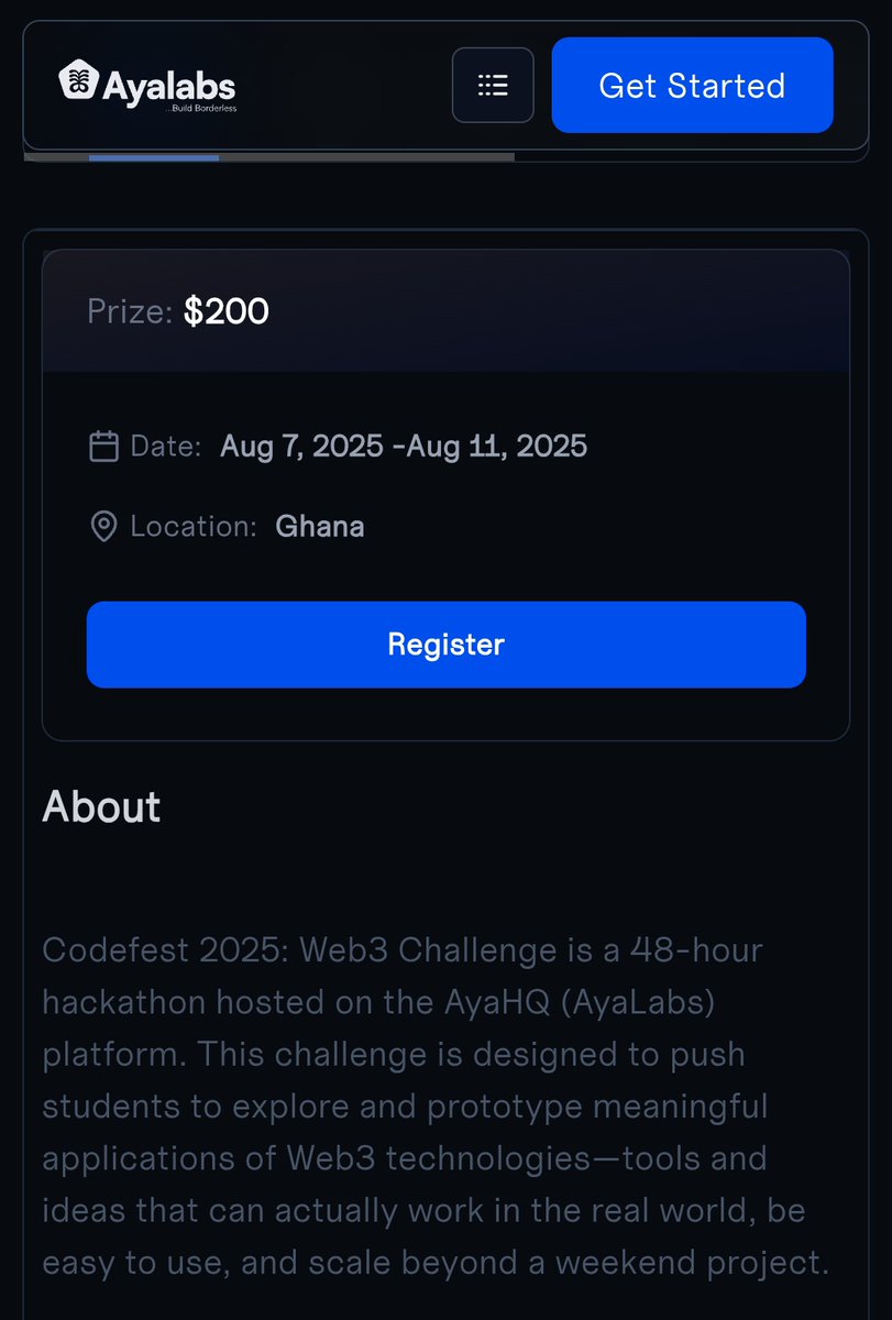pkwolffe's tweet image. Gm, what are you waiting for? Join us now 🏆

Registration for the web3 challenge is open till 7pm
 
Register here: labs.ayahq.com/hackathon/code…