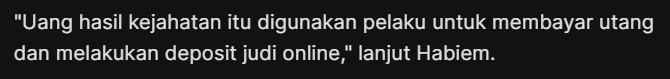 Lalu uangnya dipakai apa? Dipakai bayar utang dan JUDI ONLINE. #JusticeForTiwi