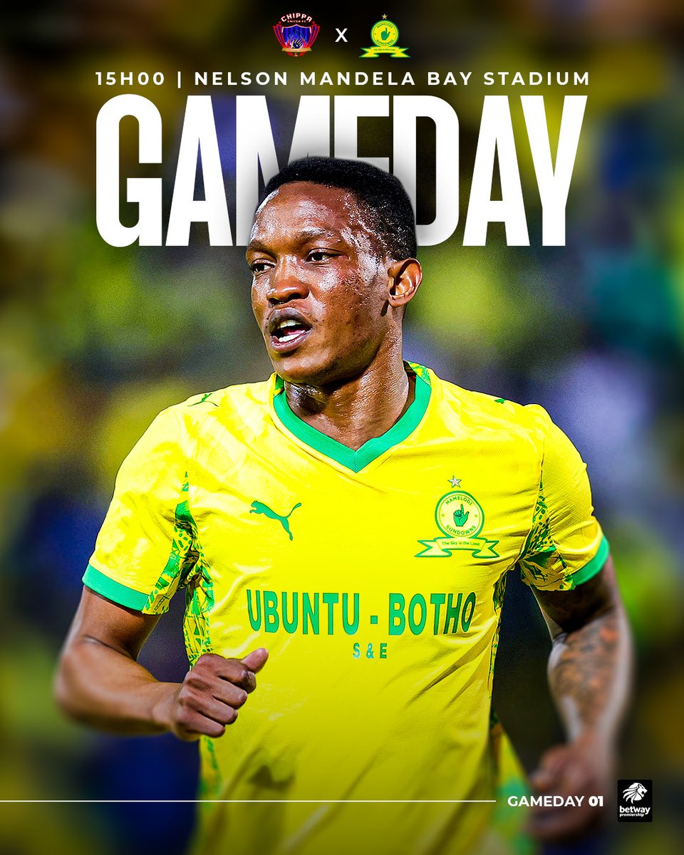Masandawana's tweet image. 🚨𝙂 𝘼 𝙈 𝙀 𝘿 𝘼 𝙔🚨

🆚 Chippa United
⏰ 15H00
🏟 Nelson Mandela Bay Stadium
📺 SS 202 &amp;amp; SABC 1

#Sundowns #BetwayPrem #AreyengMasandawana