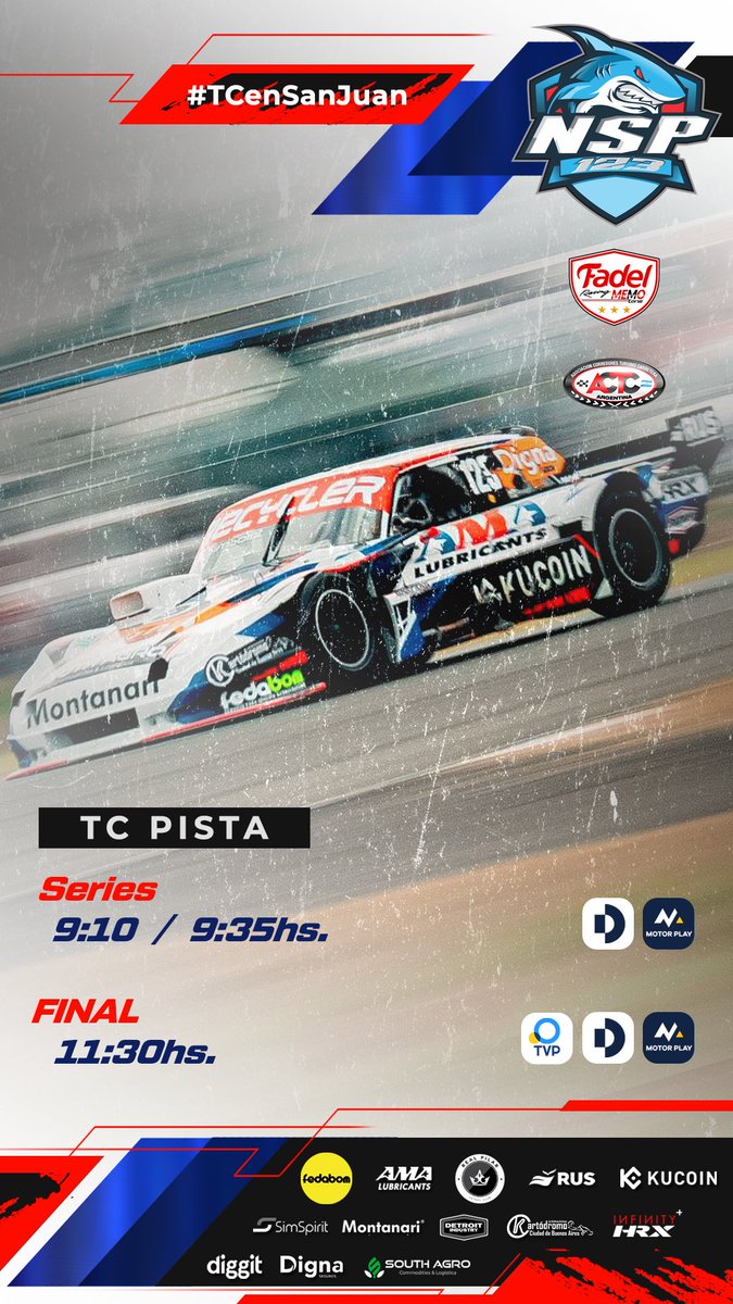 #TCenSanJuan 👉 Todo listo, esperando el verde para una nueva fecha del #TCPista!

⌚️ Estos son los horarios y la televisación del noveno fin de semana del año para nosotros!