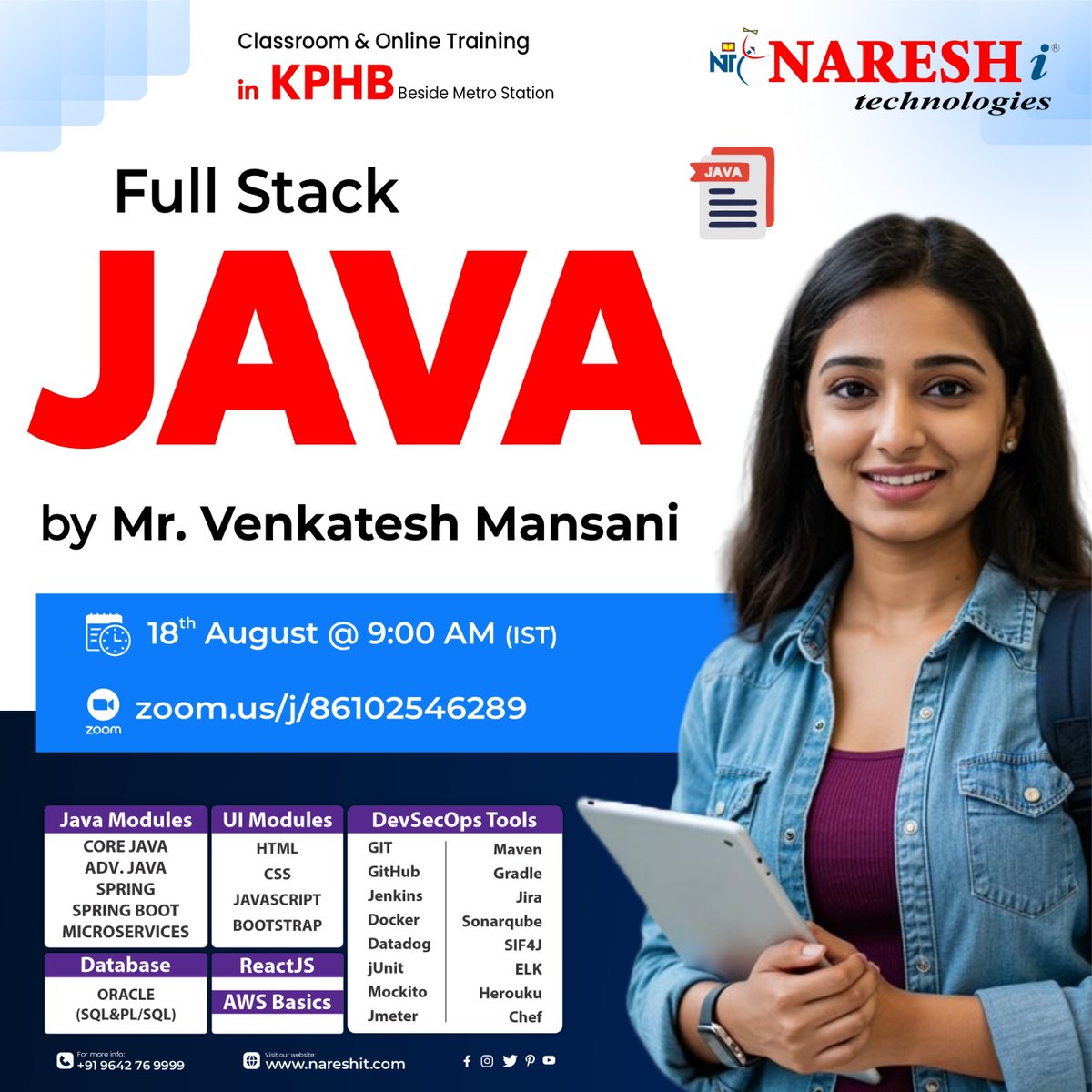 nareshitkphb's tweet image. 🎯 Become the Java Developer companies want to hire!
🔗Enroll Link: tr.ee/NMMj22
📅 Starts 18 Aug | 🕘 9 AM IST | Venkatesh Mansani
📍 KPHB + Online
#JavaCourse #NareshIT #JavaSpringBoot #freshers #graduates