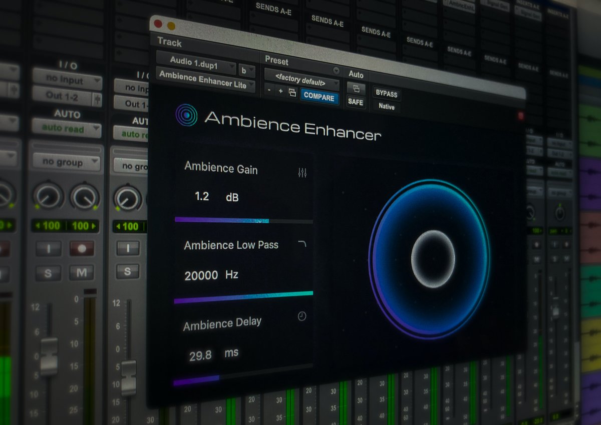 NovoNotesJP's tweet image. 無料【Ambience Enhancer Lite】by NovoNotes Labzシリーズ
入力された音声を分析してアンビエンス成分と直接音に分解し、フィルターやディレイを適応することで音場を調整できます。

（NovoNotesのLabzシリーズは、NovoNotes ブランドから派生した無料プラグインのラインナップです）
#NovoNotesLabz…