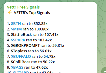 vettr_ai's tweet photo. 🚀 This week, our AI flagged tokens that ran up to 352x — before they took off.

No human calls. No chasing pumps.
Just data, AI, and speed.
Here’s how VETTR works 👇 https://t.co/hGQuQxjXTc