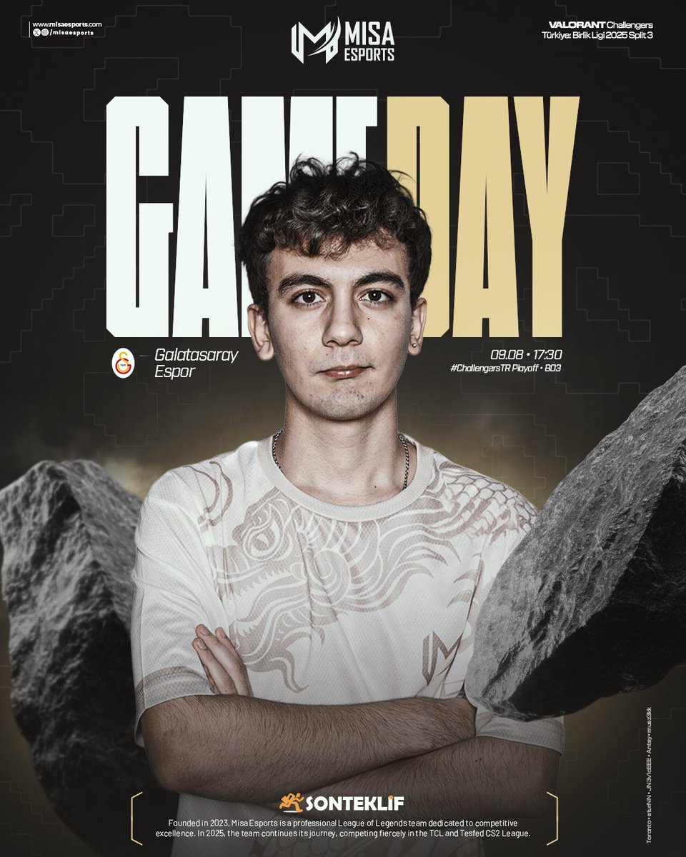 Misa Esports (@misaesports) on Twitter photo VALORANT Challengers Türkiye: Birlik Ligi Split 3 Lower Bracket Çeyrek Finalinde <a href="/GSEsports/">Galatasaray Espor</a> ile kozlarımızı paylaşıyoruz.
Takımımıza güvenimiz tam. Bu maçı kazanıp yarı finale yükselmek için elimizden geleni yapacağız. 💪
🕠 Maç Saati: 17:30 VALORANT Challengers Türkiye: Birlik Ligi Split 3 Lower Bracket Çeyrek Finalinde <a href="/GSEsports/">Galatasaray Espor</a> ile kozlarımızı paylaşıyoruz.
Takımımıza güvenimiz tam. Bu maçı kazanıp yarı finale yükselmek için elimizden geleni yapacağız. 💪
🕠 Maç Saati: 17:30