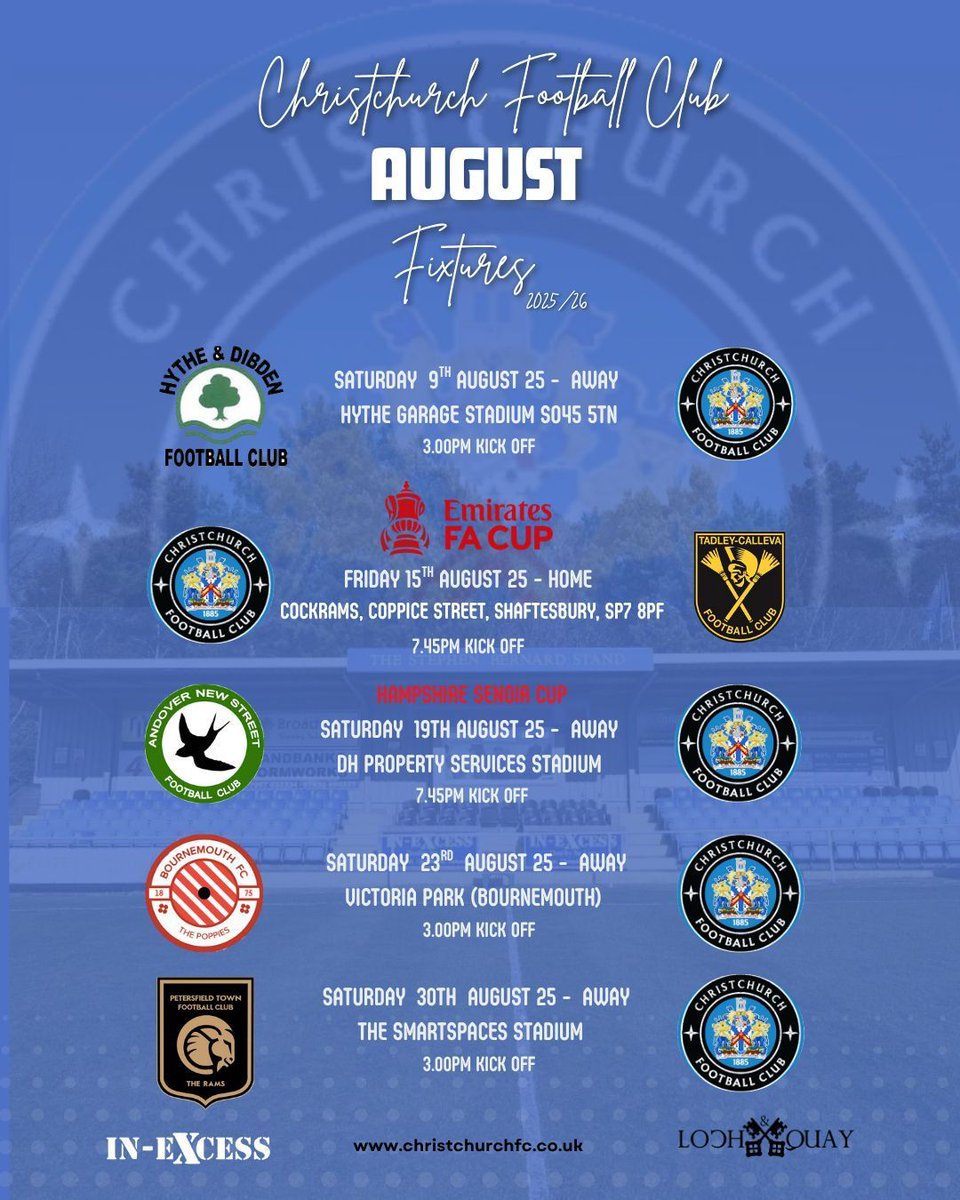 Christchurch Football Club is back on the pitch for another game day as they travel to Hythe &amp; Dibden.  They’re hoping to bring back three points to the Bridge. 
Upthechurch ⛪️