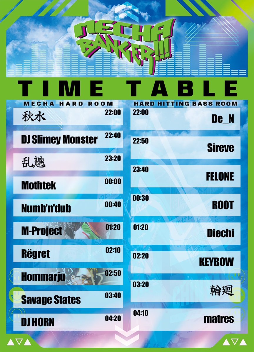おはようございます☀
いよいよ今夜!!!!待ちに待った真夏のRAVE ON🔉⚡️⚡️
『MECHA BANGER!!!』#メチャバンガ 
22:00 OPEN‼️

言わずもがな！！TRIANGLEが誇るRAVE SOUNDの祭典SUMMER Special🔥🔥🔥

夏やりきれてない方！！今夜ですよ🍻⚡️
アメ村へお越しの際は是非ご来場下さい☺︎
当日券アリ🎫