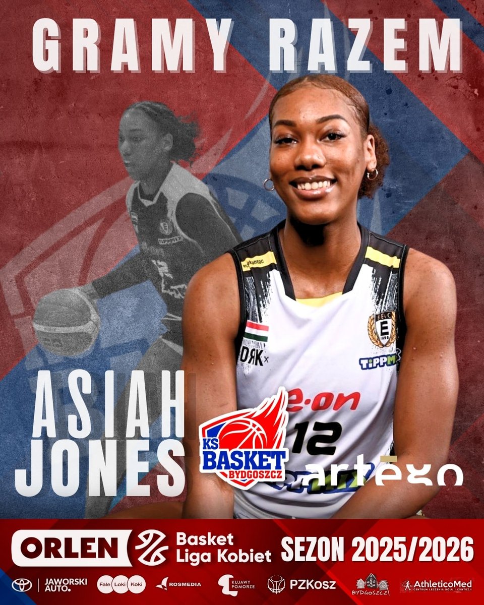 ORLEN Basket Liga Kobiet (@blkpl) on Twitter photo Dzień dobry! 🤩Do <a href="/ArtegoBydgoszcz/">Artego Bydgoszcz</a> dołącza Asiah Jones!
#OrlenBasketLigaKobiet
<a href="/GrupaORLEN/">ORLEN</a> <a href="/BankPekaoSA/">Bank Pekao S.A.</a> Dzień dobry! 🤩Do <a href="/ArtegoBydgoszcz/">Artego Bydgoszcz</a> dołącza Asiah Jones!
#OrlenBasketLigaKobiet
<a href="/GrupaORLEN/">ORLEN</a> <a href="/BankPekaoSA/">Bank Pekao S.A.</a>