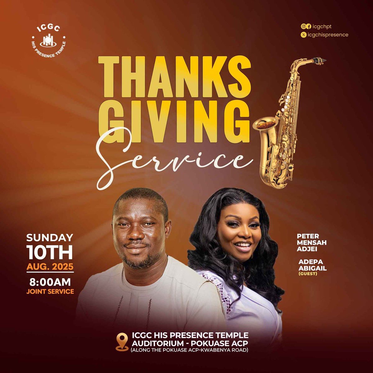 icgchispresence's tweet image. Many testimonies the Lord has given and will give us before, during, and after #40DaysOfPower and Greater Works!

To give God the glory and honor, join us TOMORROW at 8am for the Thanksgiving Service with Min. Adepa Abigail.

 Come let's celebrate God's goodness! 💯🙏🏾

#WeAreICGC